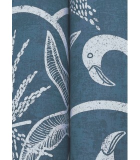 4172-82006 - Biscayne Navy Flamingo Beach Wallpaper-Sea Salt by A Street