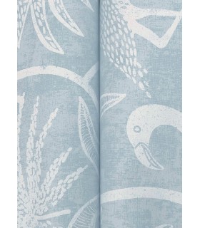 4172-82005 - Biscayne Sky Blue Flamingo Beach Wallpaper-Sea Salt by A Street