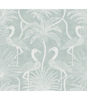 4172-82004 - Biscayne Turquoise Flamingo Beach Wallpaper-Sea Salt by A Street