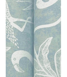 4172-82004 - Biscayne Turquoise Flamingo Beach Wallpaper-Sea Salt by A Street