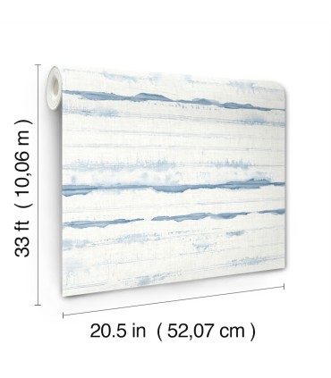 4172-27516 - Destin Blue Stripe Wallpaper-Sea Salt by A Street