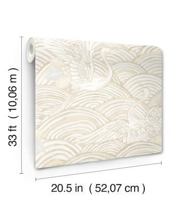 4172-27499 - Egret Neutral Tidal Dance Wallpaper-Sea Salt by A Street