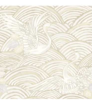 4172-27499 - Egret Neutral Tidal Dance Wallpaper-Sea Salt by A Street