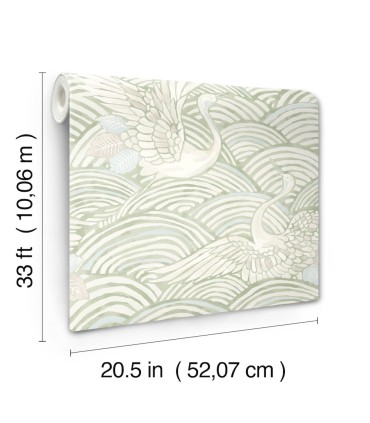 4172-27497 - Egret Sage Tidal Dance Wallpaper-Sea Salt by A Street