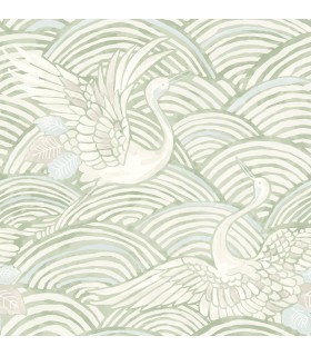 4172-27497 - Egret Sage Tidal Dance Wallpaper-Sea Salt by A Street