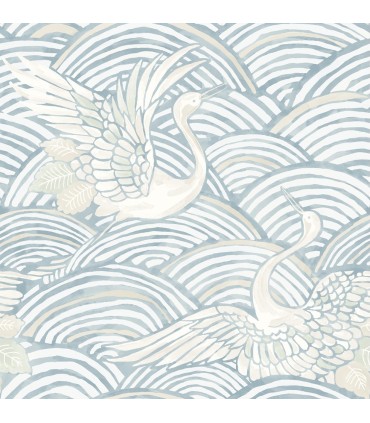 4172-27498 - Egret Sky Blue Tidal Dance Wallpaper-Sea Salt by A Street