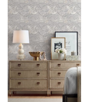 4172-27496 - Egret Slate Tidal Dance Wallpaper-Sea Salt by A Street