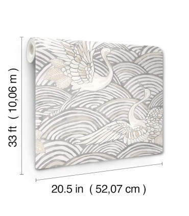 4172-27496 - Egret Slate Tidal Dance Wallpaper-Sea Salt by A Street