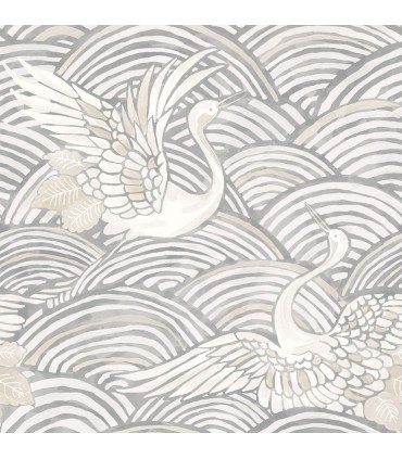 4172-27496 - Egret Slate Tidal Dance Wallpaper-Sea Salt by A Street