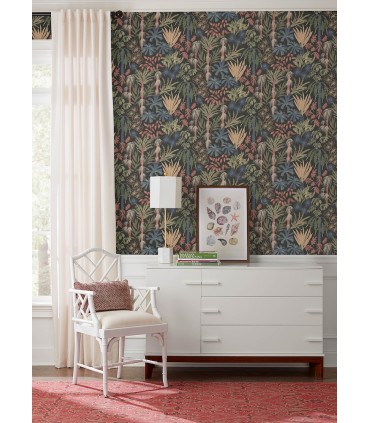 4172-27483 - Everglades Black Botanical Wallpaper-Sea Salt by A Street