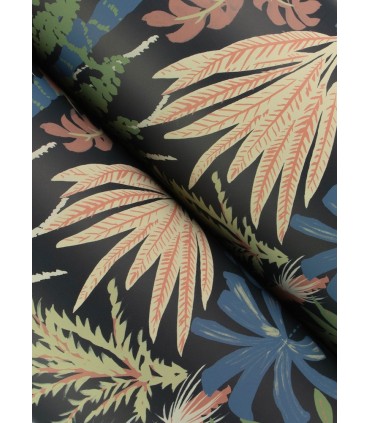 4172-27483 - Everglades Black Botanical Wallpaper-Sea Salt by A Street