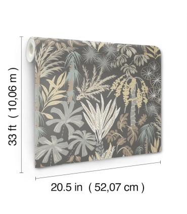 4172-27481 - Everglades Grey Botanical Wallpaper-Sea Salt by A Street