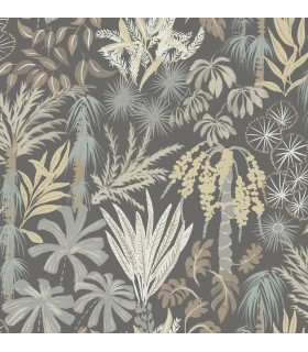 4172-27481 - Everglades Grey Botanical Wallpaper-Sea Salt by A Street