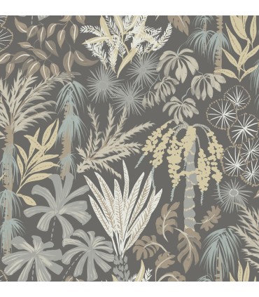 4172-27481 - Everglades Grey Botanical Wallpaper-Sea Salt by A Street