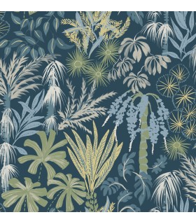 4172-27482 - Everglades Teal Botanical Wallpaper-Sea Salt by A Street