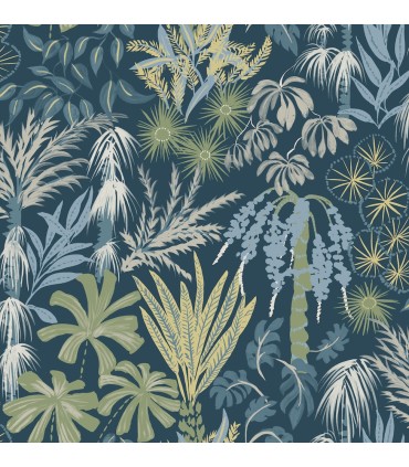 4172-27482 - Everglades Teal Botanical Wallpaper-Sea Salt by A Street