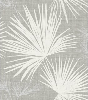 4172-27488 - Hatteras Grey Palms Wallpaper-Sea Salt by A Street