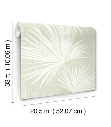 4172-27490 - Hatteras Light Green Palms Wallpaper-Sea Salt by A Street