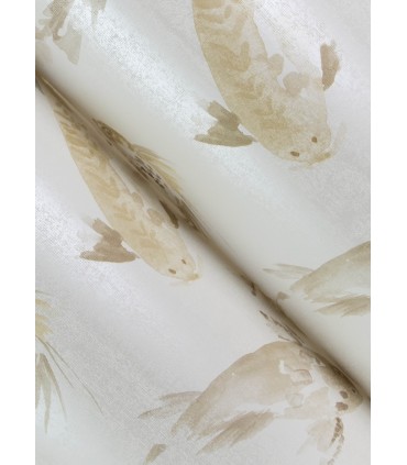 4172-27501 - Koi Metallic Fish Wallpaper-Sea Salt by A Street
