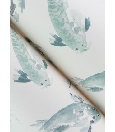 4172-27502 - Koi Seafoam Fish Wallpaper-Sea Salt by A Street
