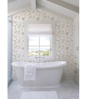 4172-27503 - Koi Stone Fish Wallpaper-Sea Salt by A Street