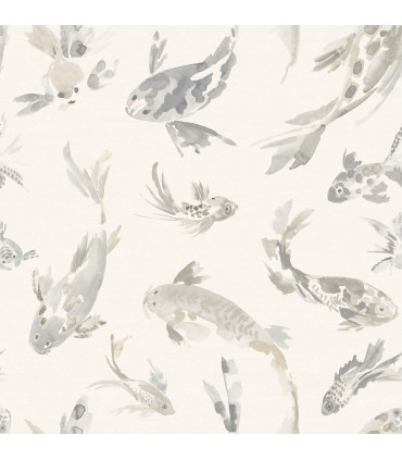 4172-27503 - Koi Stone Fish Wallpaper-Sea Salt by A Street