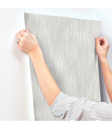 4172-27521 - Largo Grey Striated Wallpaper-Sea Salt by A Street