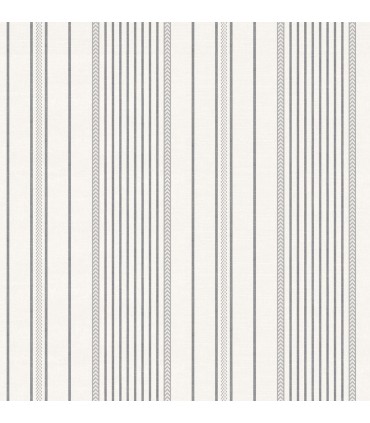 4172-27486 - Navarres Stripe Charcoal Faux Linen Wallpaper-Sea Salt by A Street