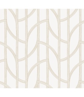 4172-82008 - Salvo Gold Curved Contours Wallpaper-Sea Salt by A Street