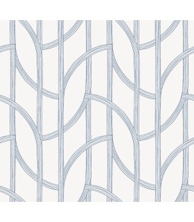 4172-82010 - Salvo Navy Curved Contours Wallpaper-Sea Salt by A Street