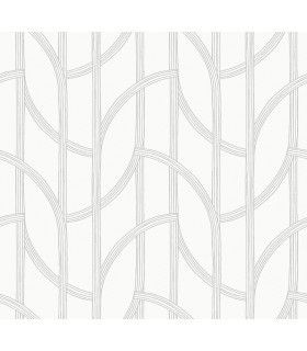 4172-82011 - Salvo Silver Curved Contours Wallpaper-Sea Salt by A Street