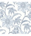 4172-27512 - Star Flower Blue Floral Trail Wallpaper-Sea Salt by A Street