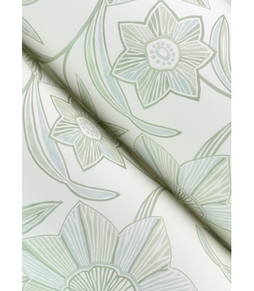 4172-27513 - Star Flower Light Green Floral Trail Wallpaper-Sea Salt by A Street