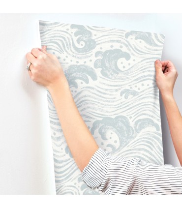 4172-27509 - Swell Light Blue Ocean Wave Wallpaper-Sea Salt by A Street