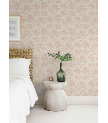 4172-82000 - Tortuga Pink Coral Weave Wallpaper-Sea Salt by A Street