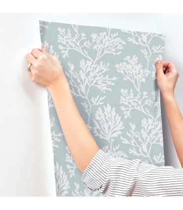 4172-82003 - Tortuga Sky Blue Coral Weave Wallpaper-Sea Salt by A Street