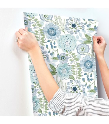 ZM2892 - Artistic Bouquet Alpine & Leaf Wallpaper-Artisan Studio