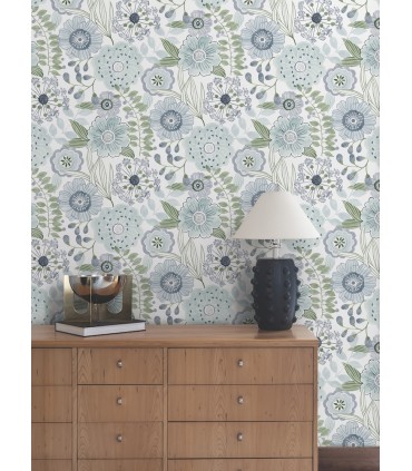 ZM2892 - Artistic Bouquet Alpine & Leaf Wallpaper-Artisan Studio