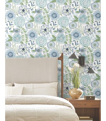 ZM2892 - Artistic Bouquet Alpine & Leaf Wallpaper-Artisan Studio