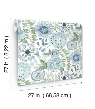 ZM2892 - Artistic Bouquet Alpine & Leaf Wallpaper-Artisan Studio