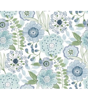 ZM2892 - Artistic Bouquet Alpine & Leaf Wallpaper-Artisan Studio