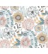 ZM2891 - Artistic Bouquet Ochre and Ocean Wallpaper-Artisan Studio