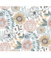 ZM2891 - Artistic Bouquet Ochre and Ocean Wallpaper-Artisan Studio