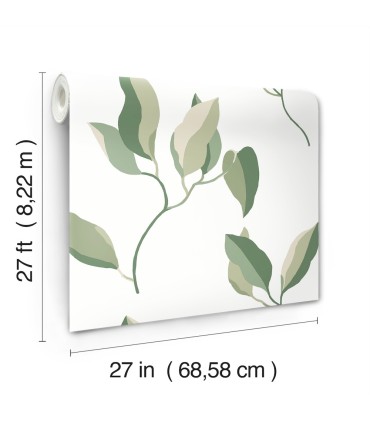 ZM2872 - Brushwork Branches Leaf & Green Wallpaper-Artisan Studio
