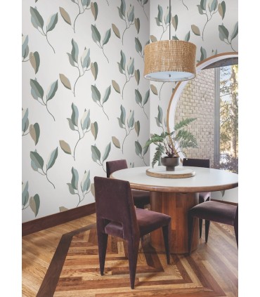ZM2873 - Brushwork Branches Mineral and Olive Wallpaper-Artisan Studio
