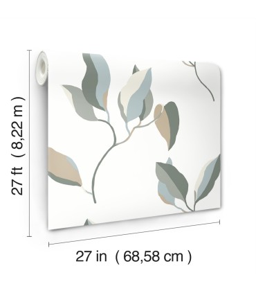 ZM2873 - Brushwork Branches Mineral and Olive Wallpaper-Artisan Studio