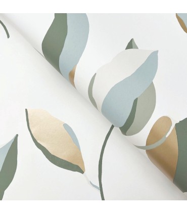 ZM2873 - Brushwork Branches Mineral and Olive Wallpaper-Artisan Studio