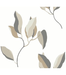 ZM2876 - Brushwork Branches Neutral and Gold Wallpaper-Artisan Studio