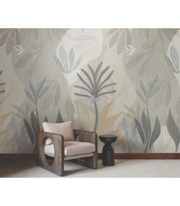 ZM2848M - Chambord Gardens Graphite & Carbon Wall Mural-Artisan Studio