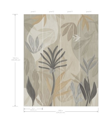 ZM2848M - Chambord Gardens Graphite & Carbon Wall Mural-Artisan Studio